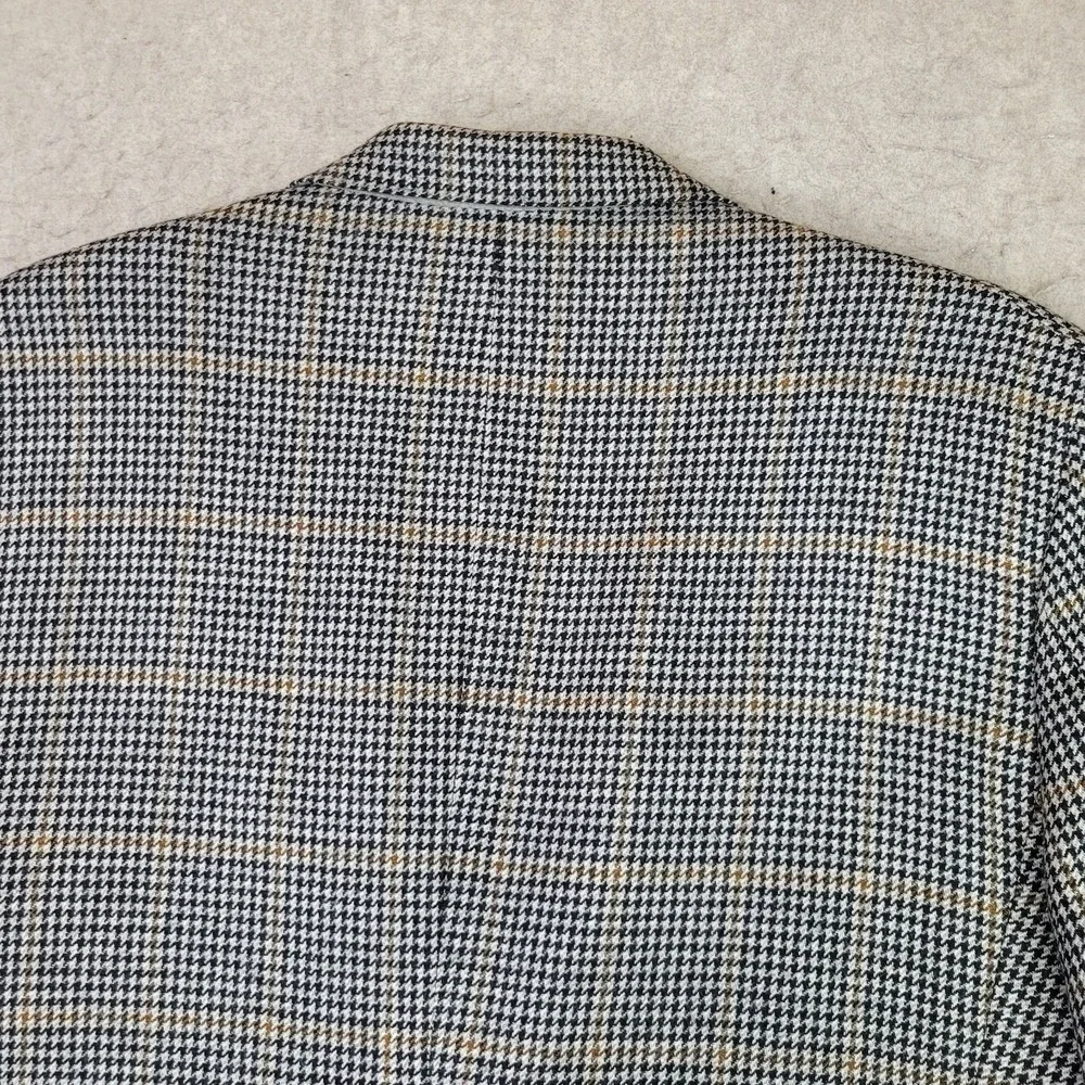 Austin Reed London Houndstooth Tweed Blazer Mens 42‎ Gray 2 Button Vintage USA